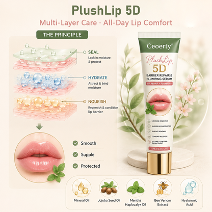 Ceoerty® PlushLip 5D Barrier Repair & Plumping Serum