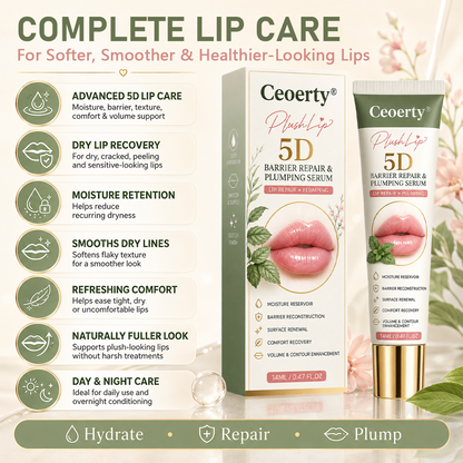 Ceoerty® PlushLip 5D Barrier Repair & Plumping Serum