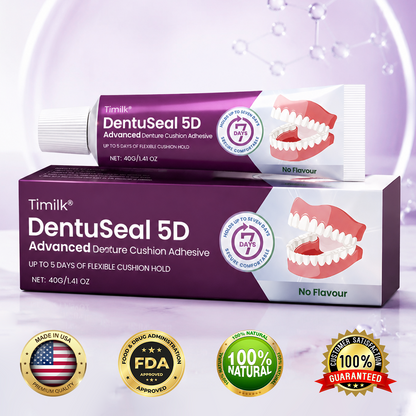 Timilk® DentuSeal 5D Advanced Denture Cushion Adhesive 🦷 Up to 5 Days of Flexible Cushion Hold