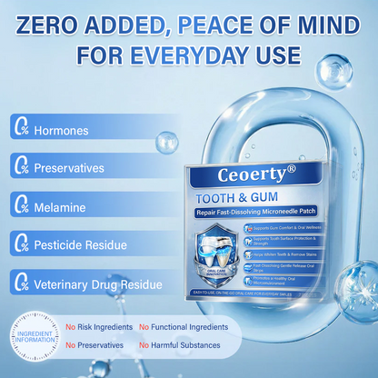 Your Smile🦷Ceoerty® Tooth & Gum Repair Fast-Dissolving Microneedle Patch✨ (𝟓-𝐢𝐧-𝟏 💎 𝐑𝐞𝐛𝐮𝐢𝐥𝐝 𝐄𝐧𝐚𝐦𝐞𝐥 & 𝐃𝐞𝐧𝐭𝐢𝐧 • 𝐒𝐭𝐫𝐞𝐧𝐠𝐭𝐡𝐞𝐧 𝐆𝐮𝐦𝐬 • 𝐄𝐫𝐚𝐝𝐢𝐜𝐚𝐭𝐞 𝐓𝐚𝐫𝐭𝐚𝐫 & 𝐎𝐝𝐨𝐫 • 𝐖𝐡𝐢𝐭𝐞𝐧𝐢𝐧𝐠 • 𝐒𝐭𝐨𝐩 𝐓𝐨𝐨𝐭𝐡 𝐒𝐞𝐧𝐬𝐢𝐭𝐢𝐯𝐢𝐭𝐲)