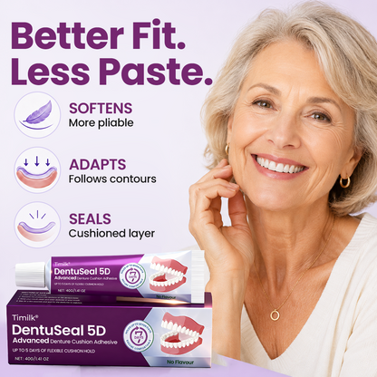 Timilk® DentuSeal 5D Advanced Denture Cushion Adhesive 🦷 Up to 5 Days of Flexible Cushion Hold