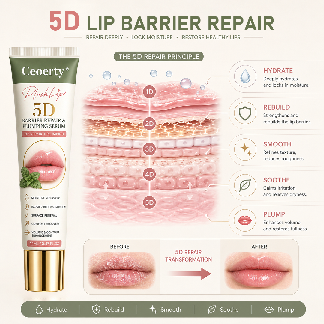 Ceoerty® PlushLip 5D Barrier Repair & Plumping Serum
